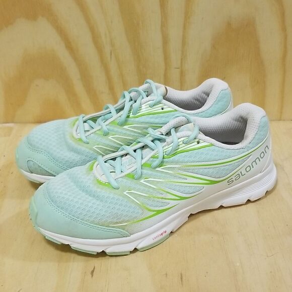 Women's Salomon Sense Link Green White Running Shoes Size 9 - Picture 2 of 7